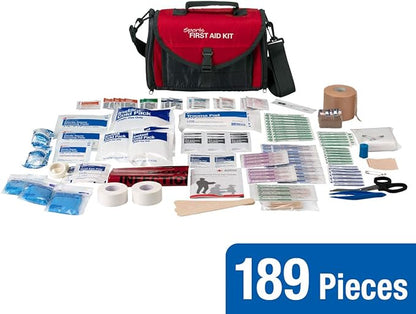 24/7 First Aid Coaches' First Aid Kit, Sports First Aid Kit Duffel Bag for Basketball, Baseball, Football, Volleyball, and Soccer Coaches, 189 Pieces