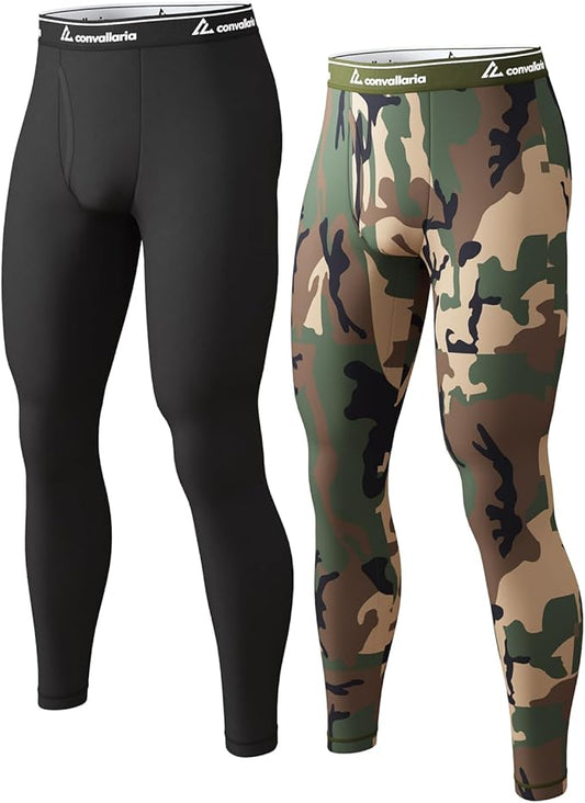 Men's Thermal Pants Fleece Lined Long Johns Compression Bottom Athletic Base Layer Cold Weather Gear 1 2 4 Pcs