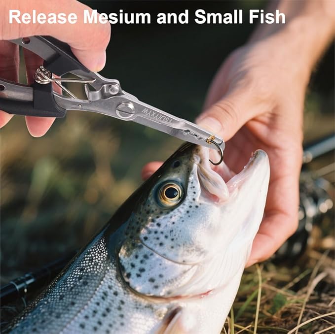 Fishing Pliers, 3rd Generation Multifunctional Stainless Steel Fish Pliers Hook Remover Tools with Lanyard, Suitable for Saltwater and Freshwater