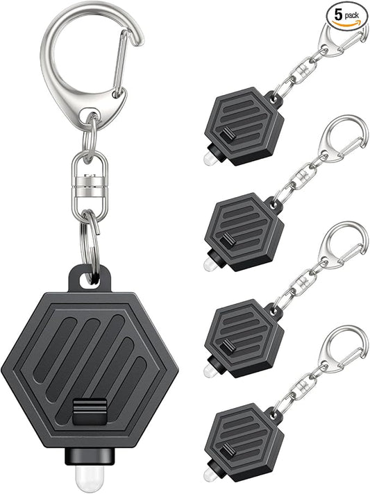 Uniclife 5 Pack LED Keychain Flashlight Mini LED Keychain Light 12 Lumen Portable Ultra Bright Battery Powered Key Ring Torch for Outdoor Camping Party Hiking and Emergency Lighting