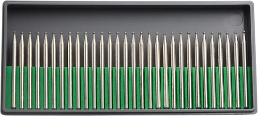 30Pcs 1.5mm Ball,3mm Shaft,Diamond Stone Abrasive Burs Burr Grit Bits for Rotary Tool Grinding Head Jewelry Lapidary Woodworking (Ball 1.5mm)