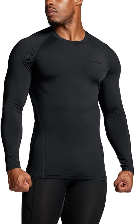 TSLA Men's Thermal Long Sleeve Compression Shirts, Athletic Base Layer Top, Winter Gear Running T-Shirt