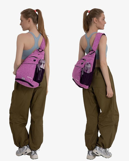 WATERFLY Sling Bag Crossbody Backpack: Over Shoulder Daypack Casual Cross Chest Side Pack