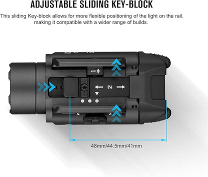 OLIGHT PL-3R Valkyrie Rechargeable Tactical Light, 1500 Lumens Rail-Mounted Weaponlight, LED Flashlight with Built-in Battery, Rail Locating Keys for 1913 Picatinny, GL Style