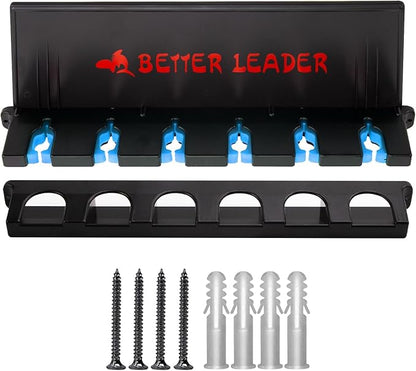 Vertical Fishing Rod Holder for Garage, Fishing Pole Holders- Holds Up to 6 Rods or Combos, Wall Mount Fishing Pole Rack, Fits Most Rods of Diameter 3-19mm, Fishing Gifts for Men