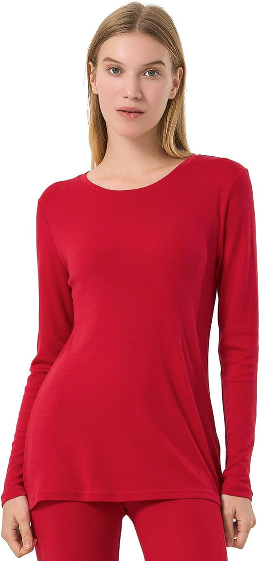 Merino Protect 100% Merino Wool Base Layer Women Thermals Underwear Lightweight Soft Long Sleeve Shirt for Hiking Skiing