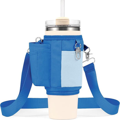 All Day Quencher Carry All for Stanley 40/30 oz Tumbler, Crossbody Bag with Phone Holder & Strap, Water Bottle Carrier Bag