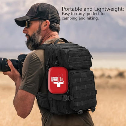 Portable Mini First Aid Kit Compact Medical Kits with Compartments, Waterproof Small EVA Case for Car, Home, Outdoors, Sports, Camping, Hiking and Office