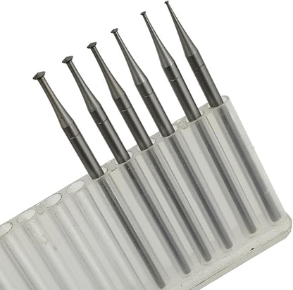 𝐋𝐮𝐨 𝐤𝐞 6 Pcs 45º Hart Burr - 3/32'' Shank Jewelry Making Bits 45 Degree Heart Burs Setting Bits for Dremel Rotary Tools ( 008 - 023 )