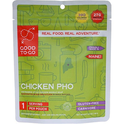 GOOD TO-GO Chicken Pho (Single Serving) | Camping & Backpacking Food | Just Add Water Backpacking Meals | Good To-Go Dehydrated Meals Taste Better Than Freeze Dried Food
