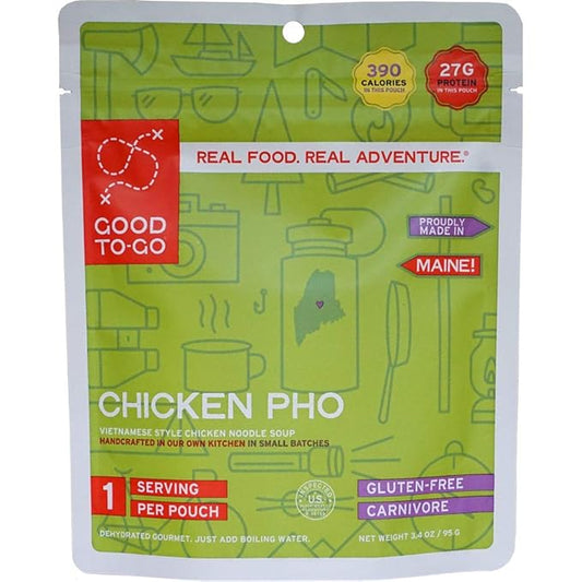 GOOD TO-GO Chicken Pho (Single Serving) | Camping & Backpacking Food | Just Add Water Backpacking Meals | Good To-Go Dehydrated Meals Taste Better Than Freeze Dried Food