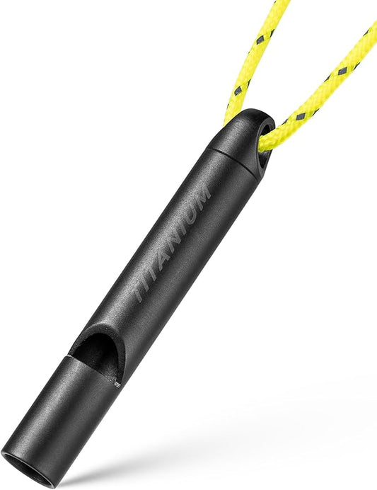 Titanium Small Emergency Whistle,120db Safety Survival Whistles with Lanyard, Outdoor Whistle for Coaches,Sports,Dog Training,Hiking,Life Saving