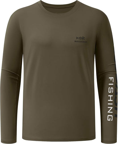 BASSDASH Fishing T Shirts for Men UV Sun Protection UPF 50+ Long Sleeve Tee T-Shirt