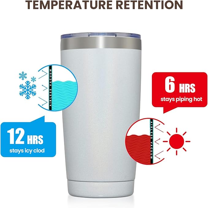 MEWAY 20oz Tumbler 12 Pack Double Wall Vacuum Insulated Travel Glitter Mug Bulk, Stainless Steel Tumblers with Lid and Straw, Powder Coated Coffee Cups for Woman(Rainbow White,Set of 12)