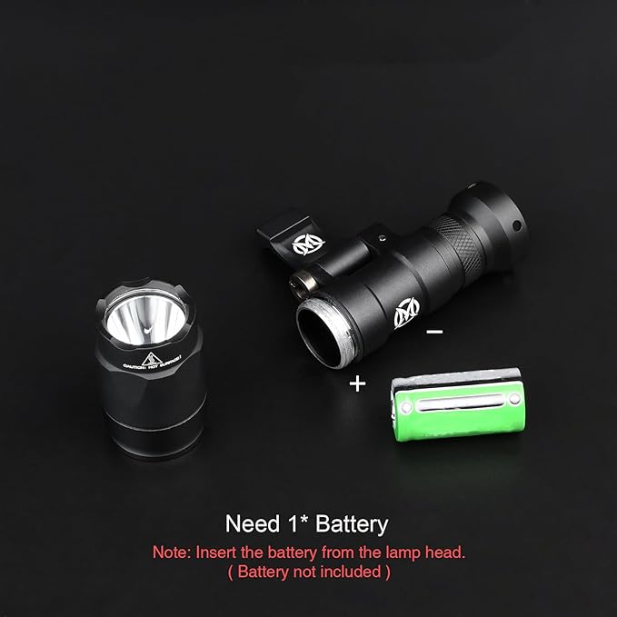NOBUHIRO M340A 540 Lumens Tactical Flashlight, with Replaceable Mounting Rotating Base, Suitable for 20mm Picatinny & Mlok/Keymod Rail, Include with Remote Pressure & Push Button Switch