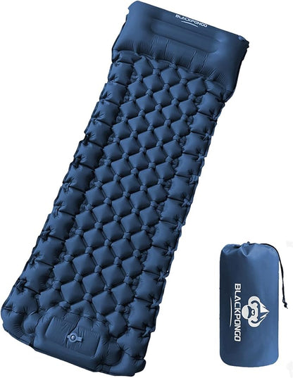 Camping Sleeping Pad, Ultralight Camping Mat with Pillow Built-in Foot Pump Inflatable Sleeping Pads Compact for Camping Backpacking Hiking Traveling Tent