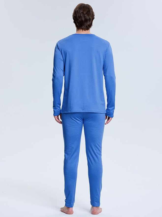 VZV Thermal Underwear for Men Fleece Lined Long Johns for Mens Thermals Top and Bottom Set Soft Base Layer for Winter