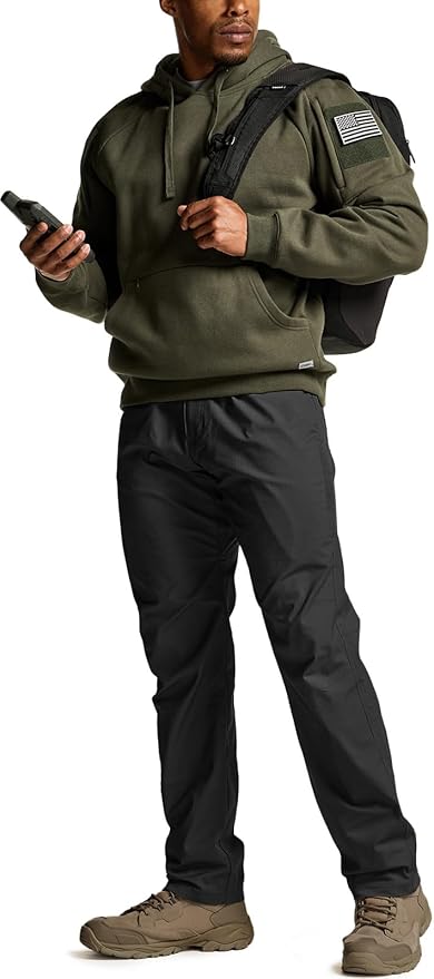 CQR Men's Flex Stretch Tactical Pants, Water Resistant Ripstop Cargo Pants, Lightweight EDC Outdoor Work Hiking Pants