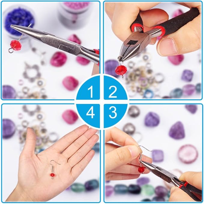 PAXCOO Jewelry Making Supplies Kit - Jewelry Repair Tool with Accessories, Pliers, Findings, and Beading Wires for Adults and Beginners