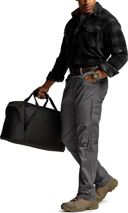 CQR Men's Flex Stretch Tactical Pants, Water Resistant Ripstop Cargo Pants, Lightweight EDC Outdoor Work Hiking Pants