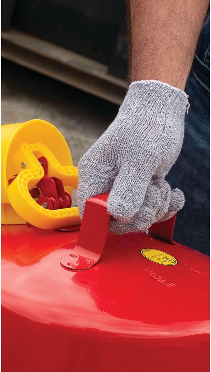 Eagle 5 Gallon Type I Green Safety Gas Can for Oil and Other Combustibles with Flame Arrester and Self-Closing Lid, Made in the USA, Galvanized Steel Flammable Storage Can, UI50SG