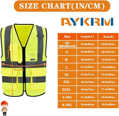 A-SAFETY High Visibility Reflective Safety Vest Customize Logo (XS-8XL)