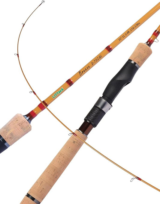 LITTMA Breeze Ultralight Fishing Rod, Fast Action 2-Piece Carbon Design, Lightweight Ultra Light Spinning Rod for Trout and Crappie, Freshwater Performance Trout Rod