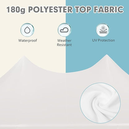 EROMMY 29x23ft Party Tent, White Wedding Tent, Dodecagonal Heavy Duty Canopy with Removable Sidewalls, 10 Church Windows and 2 Pull-Back Doors, Outdoor Gazebo Pavilion Shelter Tent for Party, Event