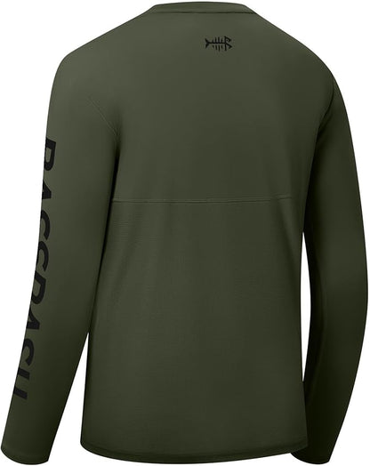 BASSDASH Fishing T Shirts for Men UV Sun Protection UPF 50+ Long Sleeve Tee T-Shirt
