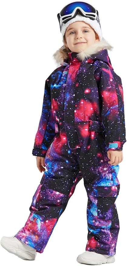 Kids Girls Boys Waterproof Colorful One Piece Snowsuits Coveralls Ski Suits Jackets Winter Jumpsuits