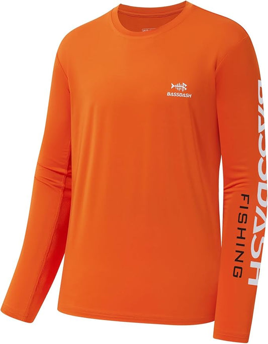 BASSDASH Fishing T Shirts for Men UV Sun Protection UPF 50+ Long Sleeve Tee T-Shirt