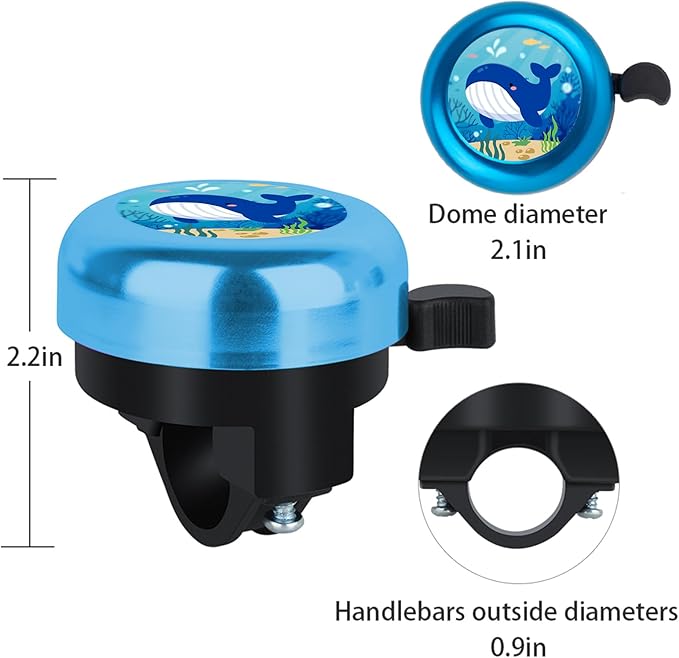 MZELQ Bicycle Bell Cute Clear Sound Adjustable Size Aluminum Bike Accessories Bell Ring for Girls Women Kids Adults