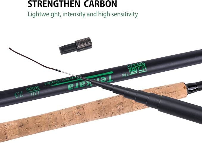 Goture//Telescopic Tenkara Fishing Rod Kit//Ultralight Travel Fishing Rod,Portable Collapsible Bass Crappie Rod, Carbon Fiber Inshore Stream Trout Pole 10 12 15 18 21 24 Free Tip Set(Top 3 Segment)