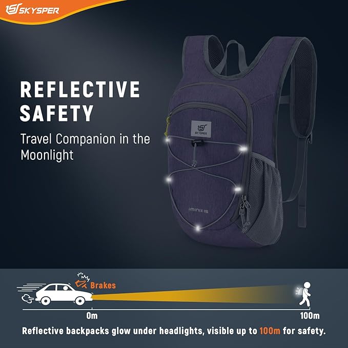 SKYSPER 15L/20L Foldable Hiking Backpack Lightweight Packable Travel Daypack with Chest Strap Small Folding Pack for Walking