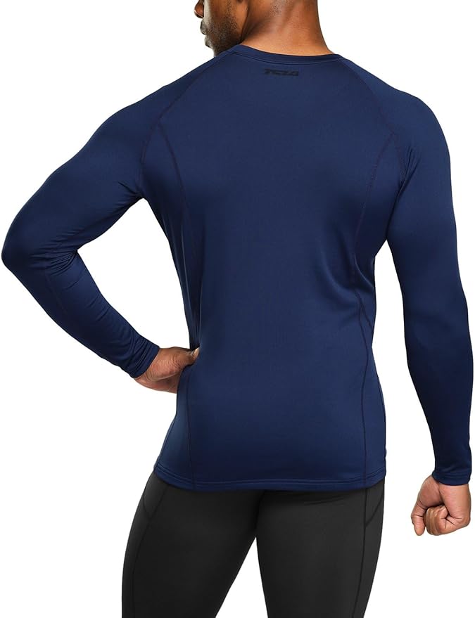 TSLA Men's Thermal Long Sleeve Compression Shirts, Athletic Base Layer Top, Winter Gear Running T-Shirt