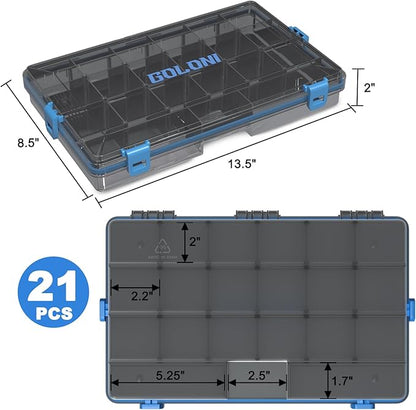Goloni 3700 Tackle Box Waterproof,Fishing Gifts for Men,Plastic Organizer Box with Adjustable Dividers 4 Packs