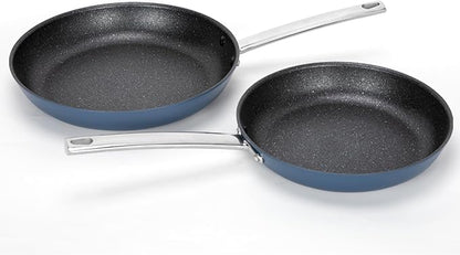 MAISON ARTS Nonstick Frying Pans Set 2 Piece, 9.5" and 11" Skillet with Stainless Steel Handle, Non Toxic Deep Fry Pan, Induction Cookware Sets with Healthy Plasma Titanium Coating