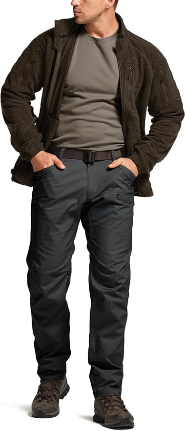 CQR Men's Flex Stretch Tactical Pants, Water Resistant Ripstop Cargo Pants, Lightweight EDC Outdoor Work Hiking Pants