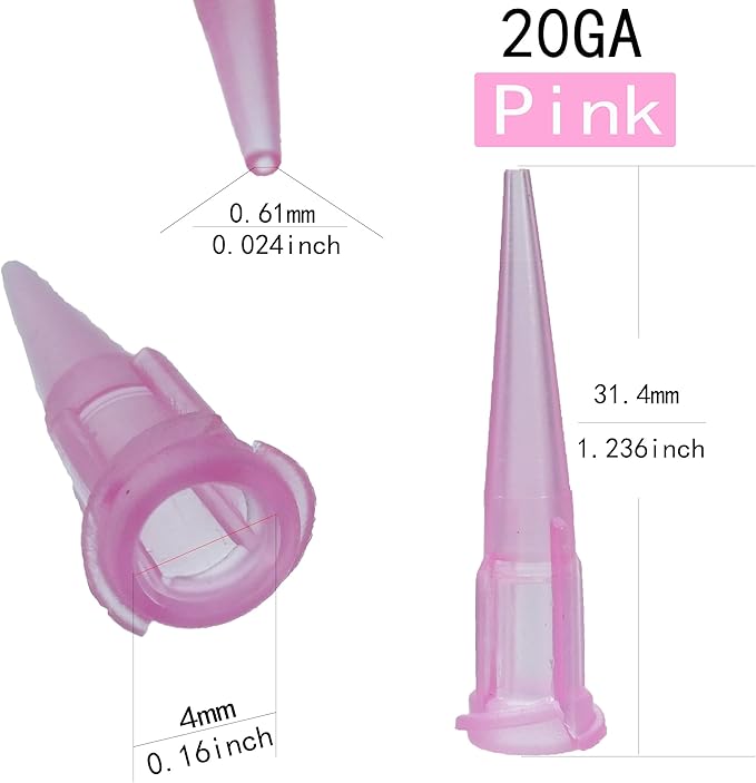 VIBICCK 7sizes, 144 blunt tip glue dispensing nozzles Blunt-nosed needle glue applicator, used for applying industrial liquids, adhesives, inks, perfumes,All-plastic