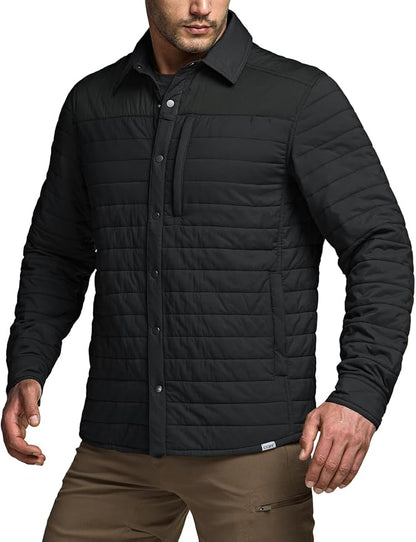 CQR Men's Lightweight Insulated Jacket, Windproof Packable Water Resistant Warm Active Coat for Hiking Work Outdoor Tactical