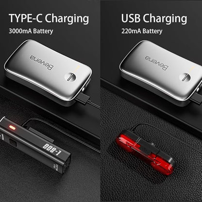 Rechargeable Bike Light Set USB Bike Headlight Bike Taillight IPX6 Waterproof 8 Modes Mountain Road Cycling Light, Bike Lights for Night Riding, Luces para Bicicleta