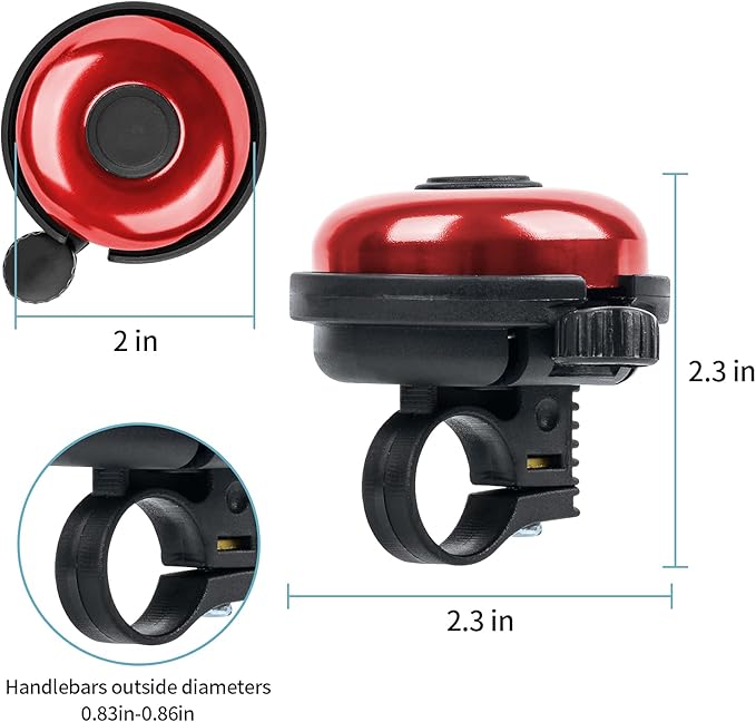 Classic Bike Bell, Aluminum Bicycle Bell, Loud Crisp Clear Sound Bicycle Bike Bell for Adults Kids