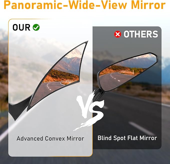 Sturdy Harley - Davidson Motorcycle Mirrors, Sporter Spear Blade Softail Rear View Side Mirrors for 1982-2018 2019 2020 Street Glide Scooter Cruiser Highway Riding and Urban Commuting (Black)