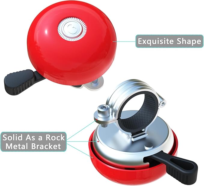 Greallthy Bike Bell Classic Bike Bells for Adults Kids, Bicycle Bell for Handlebars Adult, Loud Sound Beach Cruiser Mountain Bike Bell Accessories.