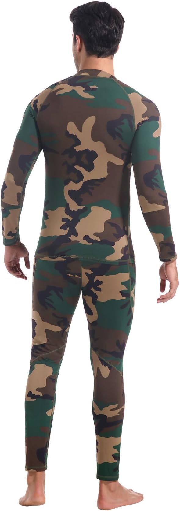 CL convallaria Mens Thermal Underwear Set with Fly Long Johns Base Layer Winter Hunting Gear Sport Top and Bottom