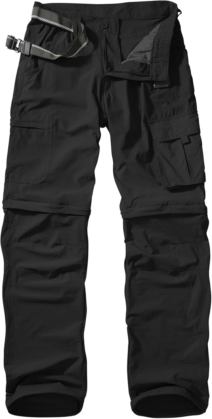 Mens Hiking Pants Convertible Quick Dry Zip Off Fishing Travel Safari Pants