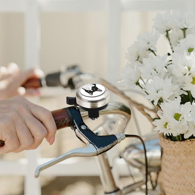 WIRESTER Silver Aluminum Round Bike Bell, Classic Ring Bicycle Bell, Bike Accessories Bell Ring for Adults Kids Girls Boys