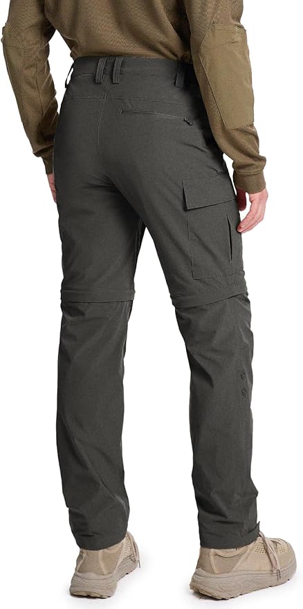 Moosehill Men's-Hiking-Pants Convertible Quick-Dry Water-Resistant Lightweight Zip-Off Outdoor with 5 Deep Pockets