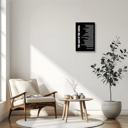 Matniger Man in the Arena Wall Art Framed Poster Prints Canvas Inspirational Quotes Wall Art Speech Poster Vintage Pictures Wall Decor 12x18inches