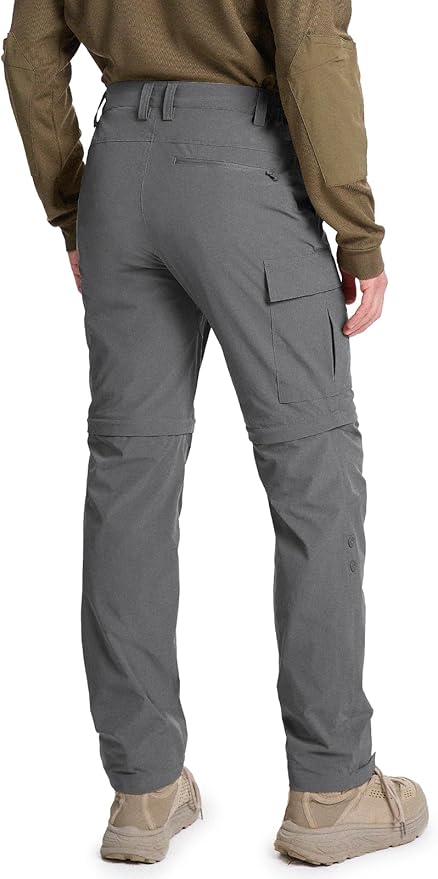 Moosehill Men's-Hiking-Pants Convertible Quick-Dry Water-Resistant Lightweight Zip-Off Outdoor with 5 Deep Pockets